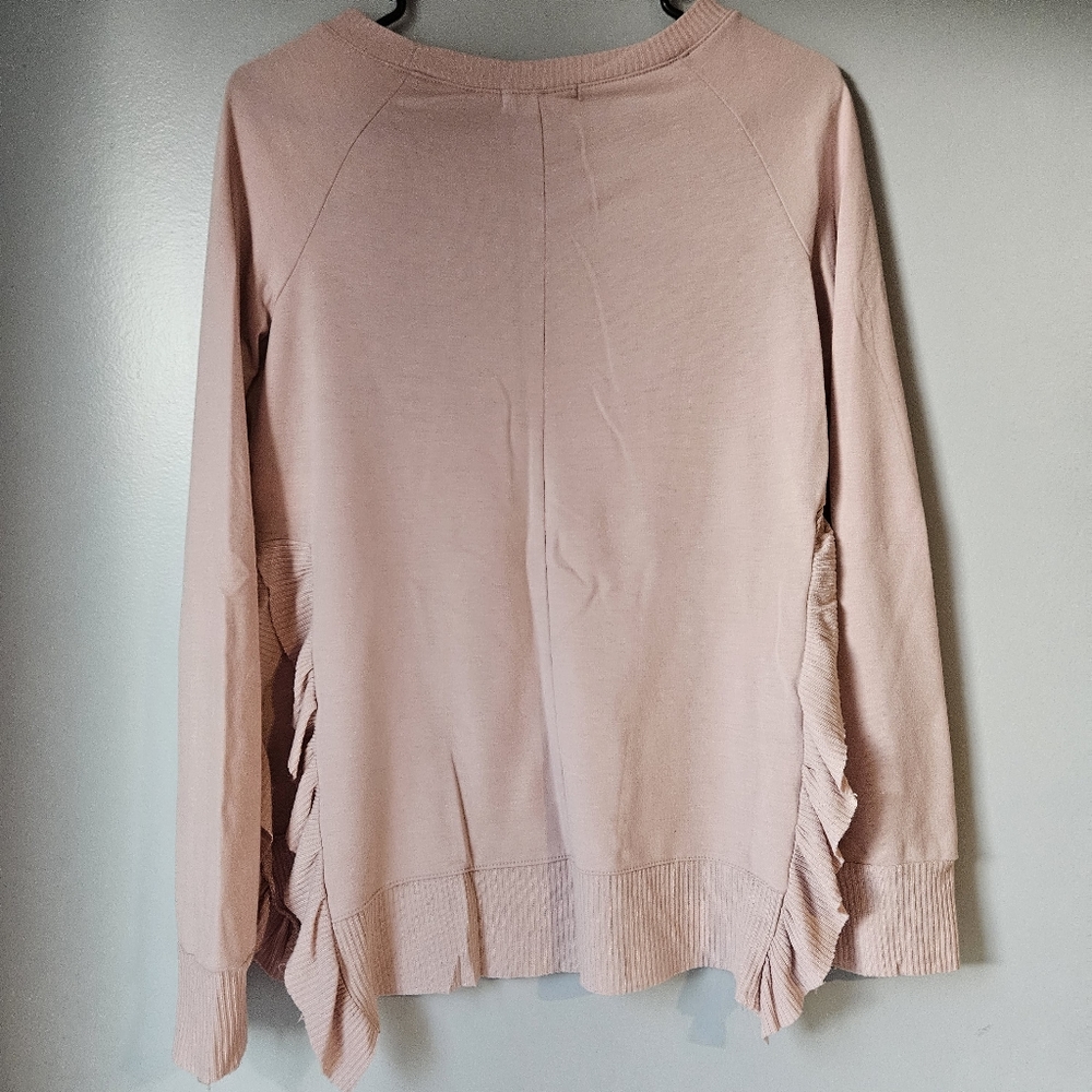 Pink Ruffle Cutout Top, (S) - Picture 3 of 4